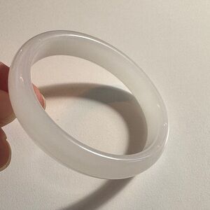 White Jade Bangle Bracelet